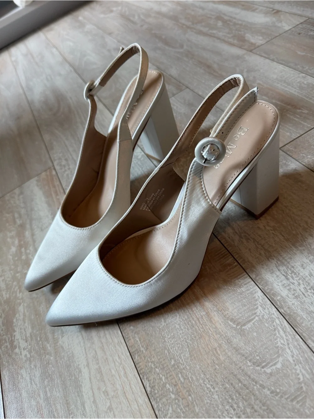 Be Mine Bridal Satin Slingback Pointed-Toe Pumps
